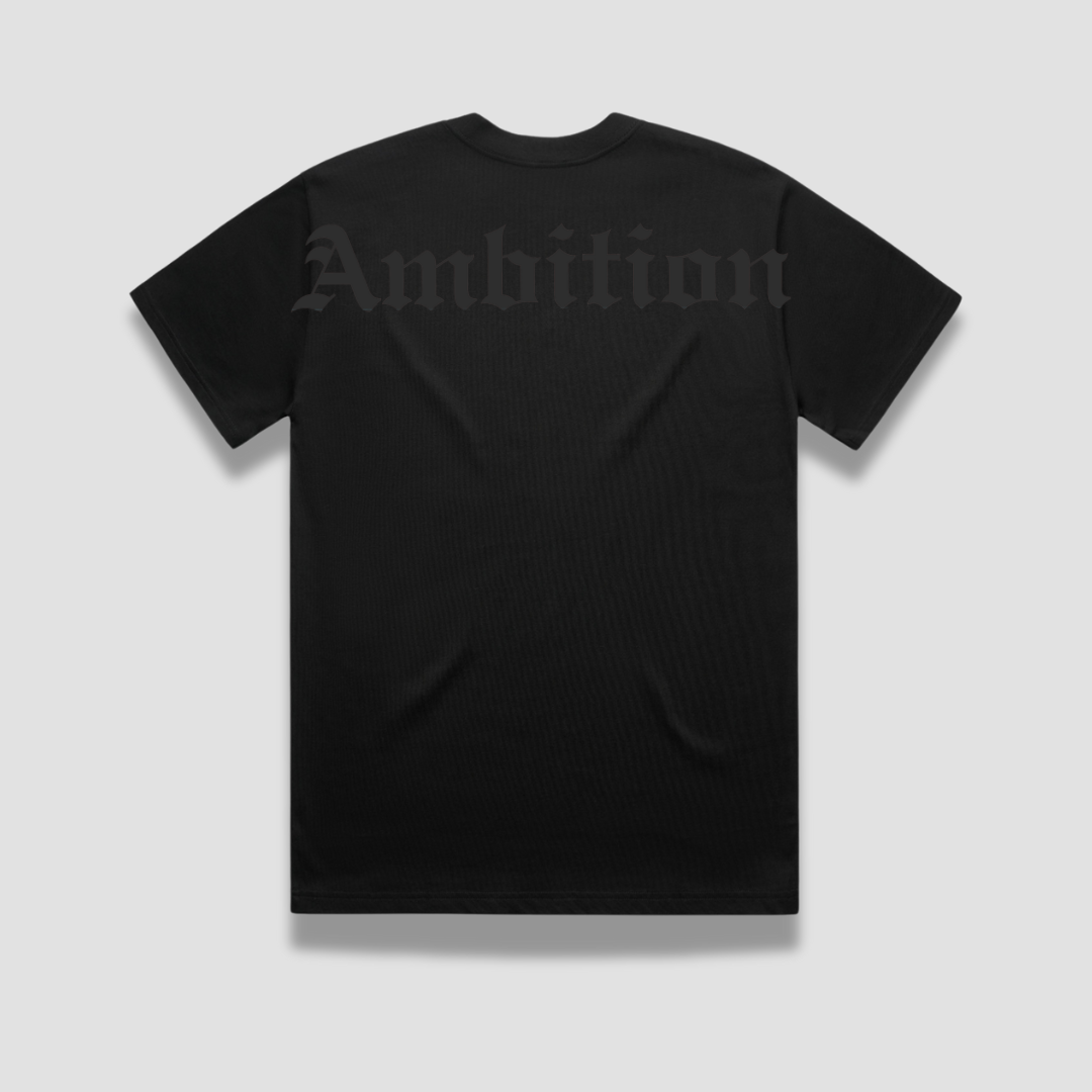 Old English Black on Black Ambition Tee