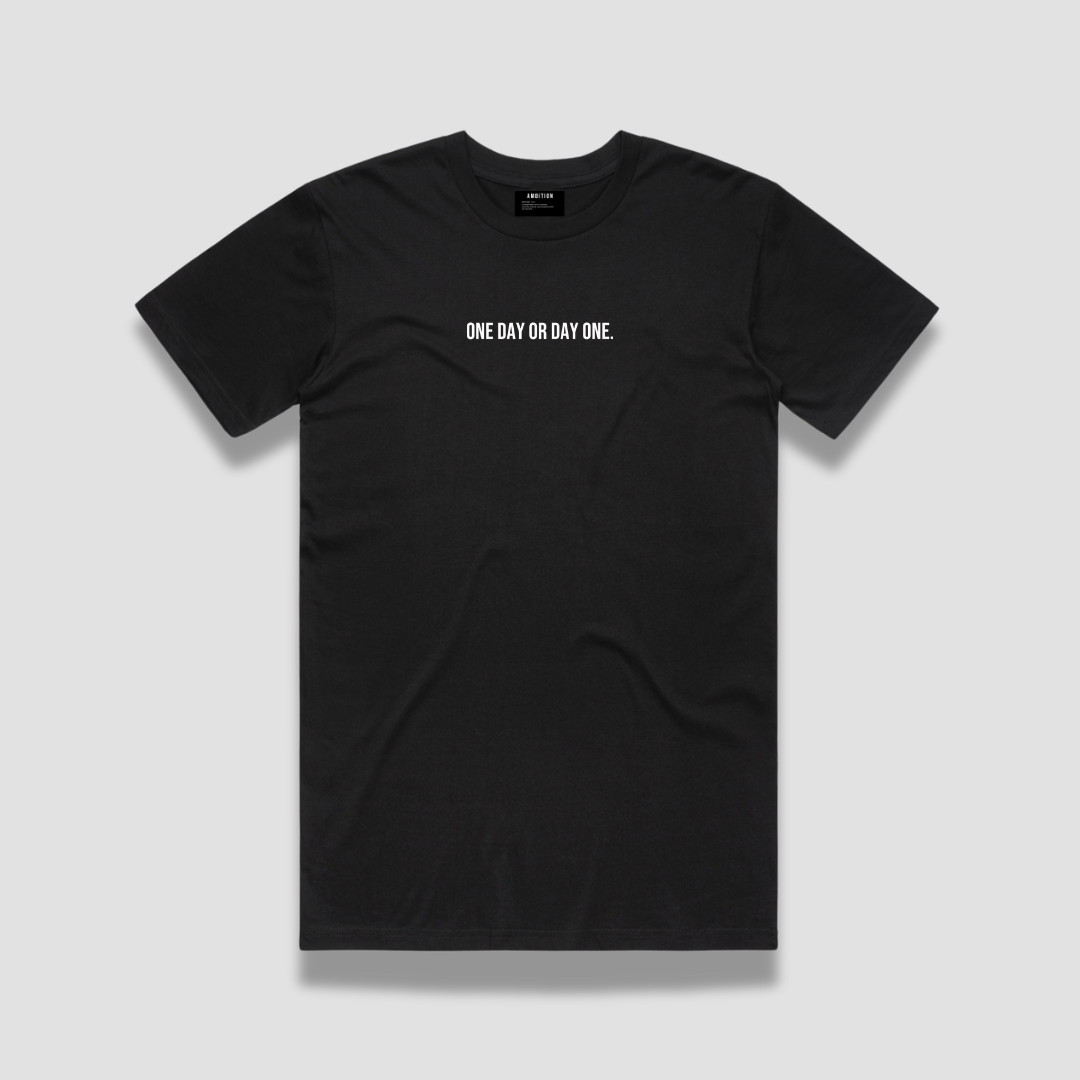 One Day or Day One Black Short sleeve (unisex)