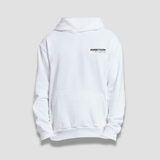 Braille Ambition White Hoodie