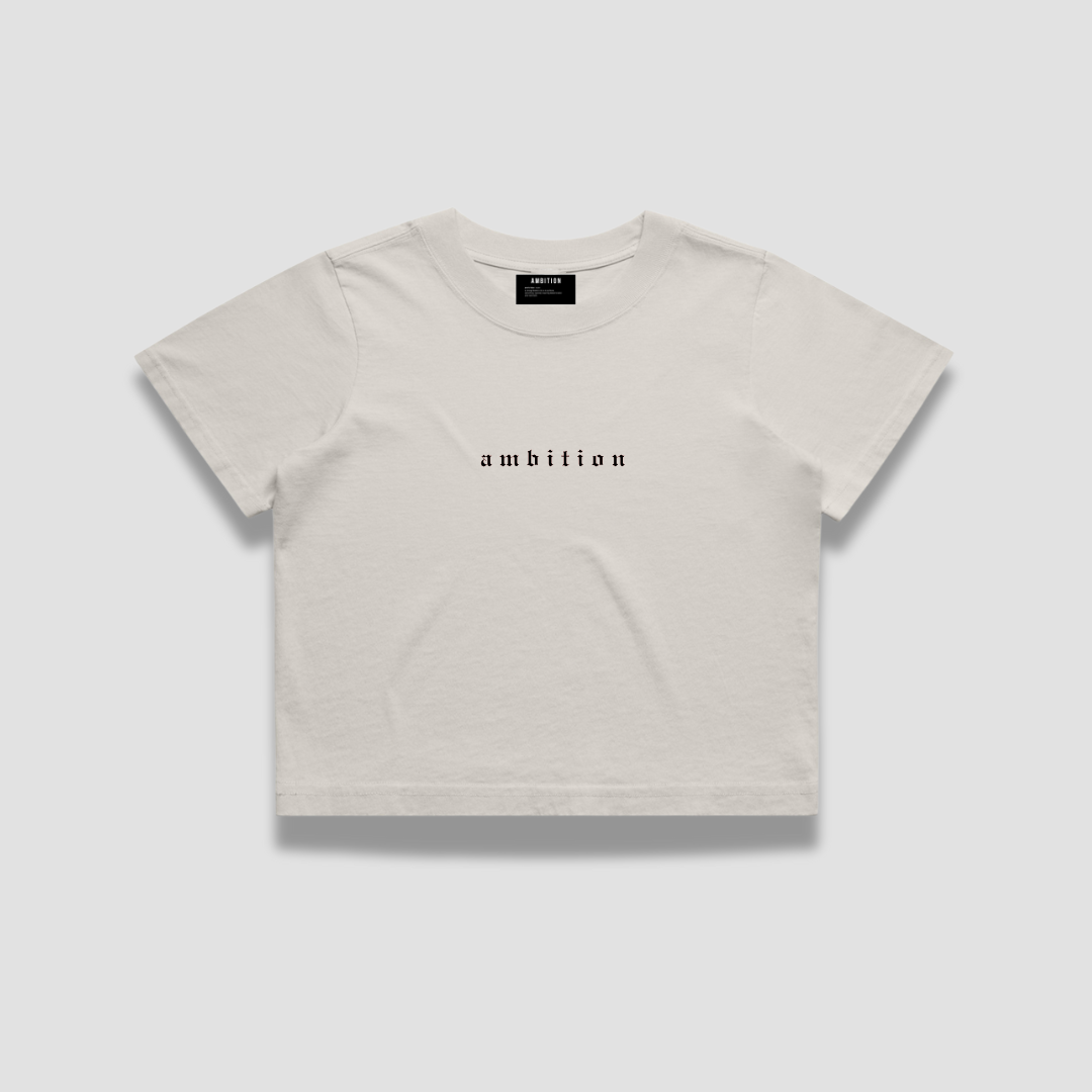 Woman’s old English Grey crop tee